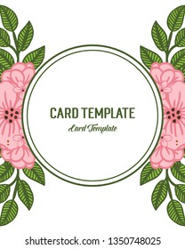 Vector illustration decorative of card template with beautiful flower frame isolated on white backdrop hand drawn