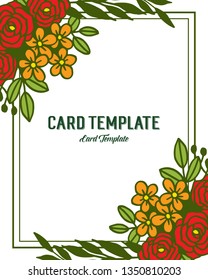 Vector illustration decorative of card template with colorful flower frames hand drawn