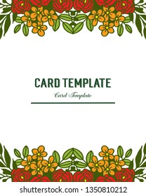Vector illustration decorative of card template with colorful flower frames hand drawn