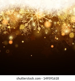 Vector Illustration of a Decorative Christmas Background with Snowflakes
