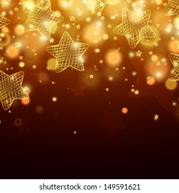 Vector Illustration of a Decorative Christmas Background with Stars