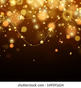 Vector Illustration of a Decorative Christmas Background with Stars
