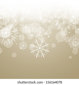 Vector Illustration of a Decorative Christmas Background with Snowflakes