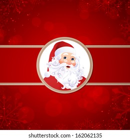 Vector Illustration of a Decorative Christmas Background with Santa Claus