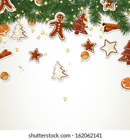 Vector Illustration of a Decorative Christmas Background