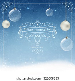 Vector Illustration of a Decorative Christmas Background