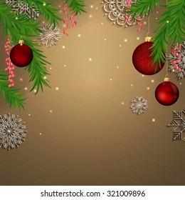 Vector Illustration of a Decorative Christmas Background
