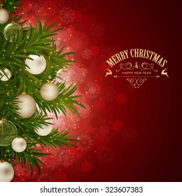 Vector Illustration of a Decorative Christmas Background