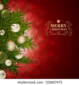 Vector Illustration of a Decorative Christmas Background
