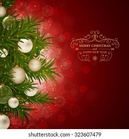 Vector Illustration of a Decorative Christmas Background
