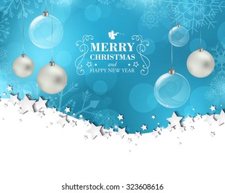 Vector Illustration of a Decorative Christmas Background