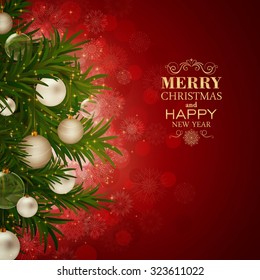 Vector Illustration of a Decorative Christmas Background