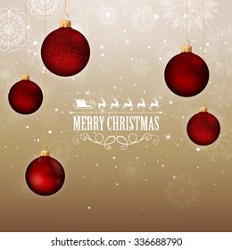 Vector Illustration of a Decorative Christmas Background with Baubles