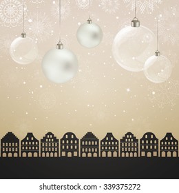 Vector Illustration of a Decorative Christmas Background