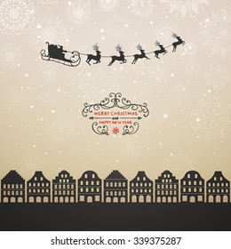 Vector Illustration of a Decorative Christmas Background