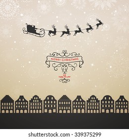 Vector Illustration of a Decorative Christmas Background