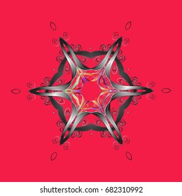Vector illustration. Decorative christmas background with bokeh s and snowflakes.