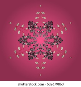 Vector illustration. Decorative christmas background with bokeh s and snowflakes.