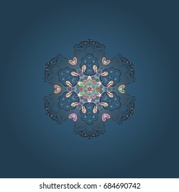 Vector illustration. Decorative christmas background with bokeh s and snowflakes.