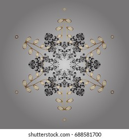 Vector illustration. Decorative christmas background with bokeh s and snowflakes.