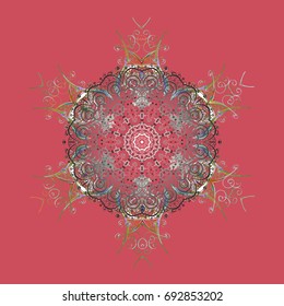 Vector illustration. Decorative christmas background with bokeh s and snowflakes.