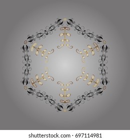 Vector illustration. Decorative christmas background with bokeh s and snowflakes.