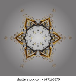 Vector illustration. Decorative christmas background with bokeh s and snowflakes.