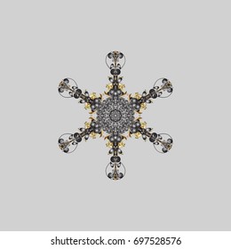 Vector illustration. Decorative christmas background with bokeh s and snowflakes.
