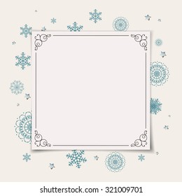 Vector Illustration of a Decorative Christmas Design with Snowflakes