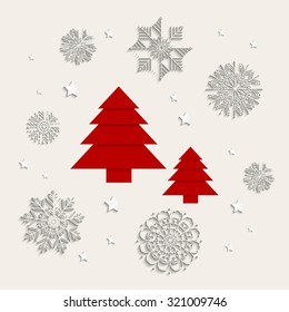 Vector Illustration of a Decorative Christmas Design with Snowflakes