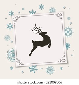 Vector Illustration of a Decorative Christmas Design with Snowflakes