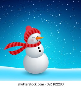 Vector Illustration of a Decorative Christmas Design with a Snowman