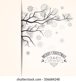 Vector Illustration of a Decorative Christmas Design with Snowflakes