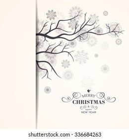 Vector Illustration of a Decorative Christmas Design with Snowflakes