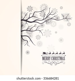 Vector Illustration of a Decorative Christmas Design with Snowflakes