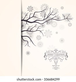 Vector Illustration of a Decorative Christmas Design with Snowflakes
