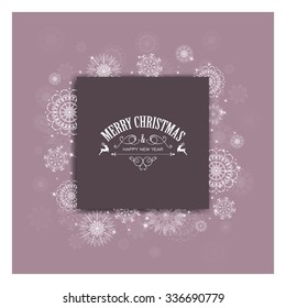 Vector Illustration of a Decorative Christmas Design with Snowflakes