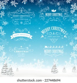 Vector Illustration of Decorative Christmas Labels