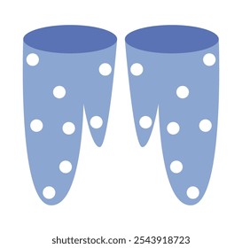 Vector illustration of decorative Christmas stockings in blue.