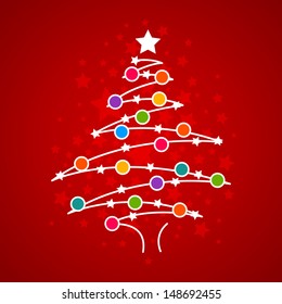 Vector Illustration of a Decorative Christmas Tree