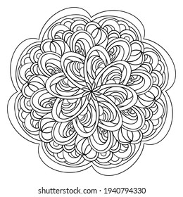 Vector illustration, Decorative circular pattern in form of mandala.