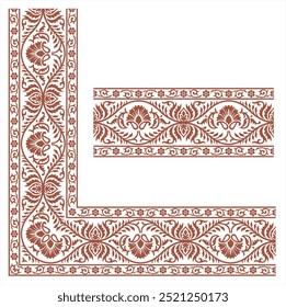 Vector illustration decorative corner frame border nice floral motif. Suitable for frames, calligraphy, covers, decorations, etc