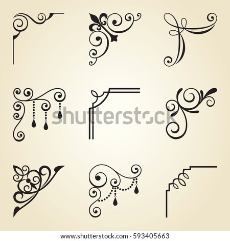 Vector illustration of decorative corner frame and borders.