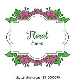 Vector illustration decorative design purple floral frame hand drawn
