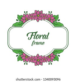 Vector illustration decorative design purple floral frame hand drawn