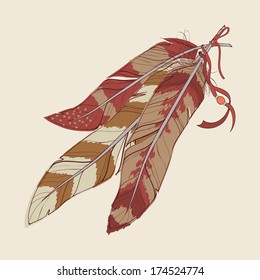 Vector illustration of decorative feathers