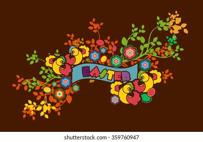 vector illustration decorative festive element for Easter