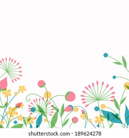 Vector Illustration of a Decorative Floral Background
