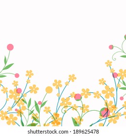 Vector Illustration of a Decorative Floral Background