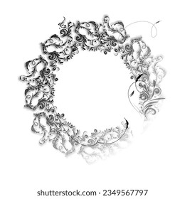 Vector illustration of decorative floral design elements.